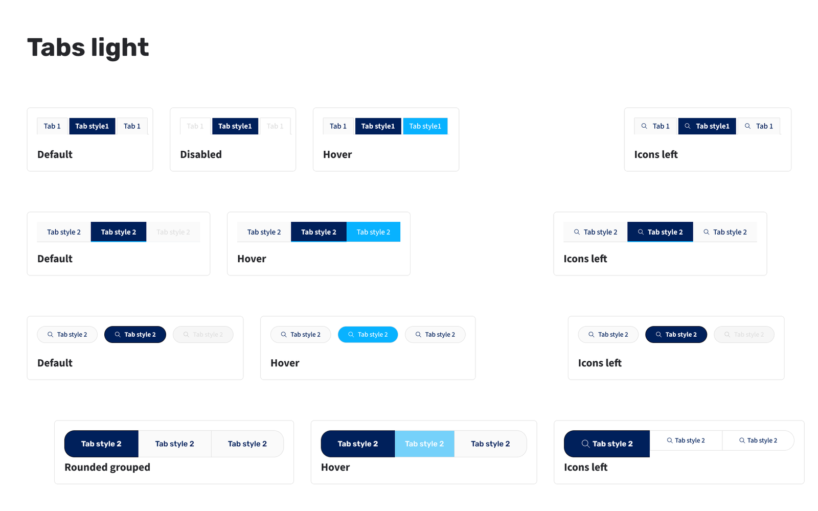 Tab components from the Smurfit Westrock Design System